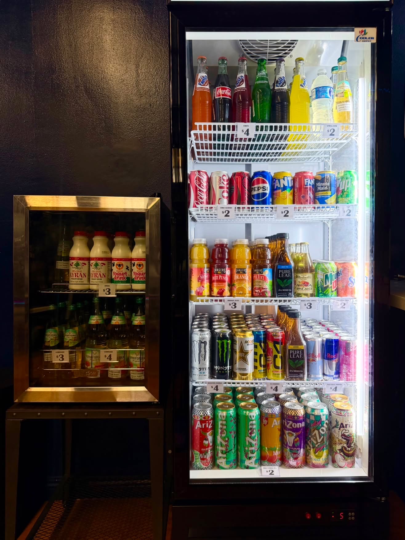 Cold drinks and energy drinks inside Clutch Gaming Club